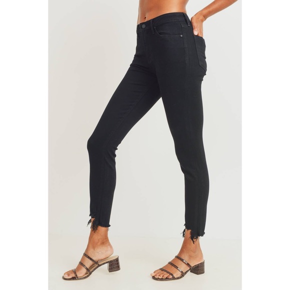 PRICE DROP Millie Black Ripped Hem Skinny Jeans - Picture 2 of 4